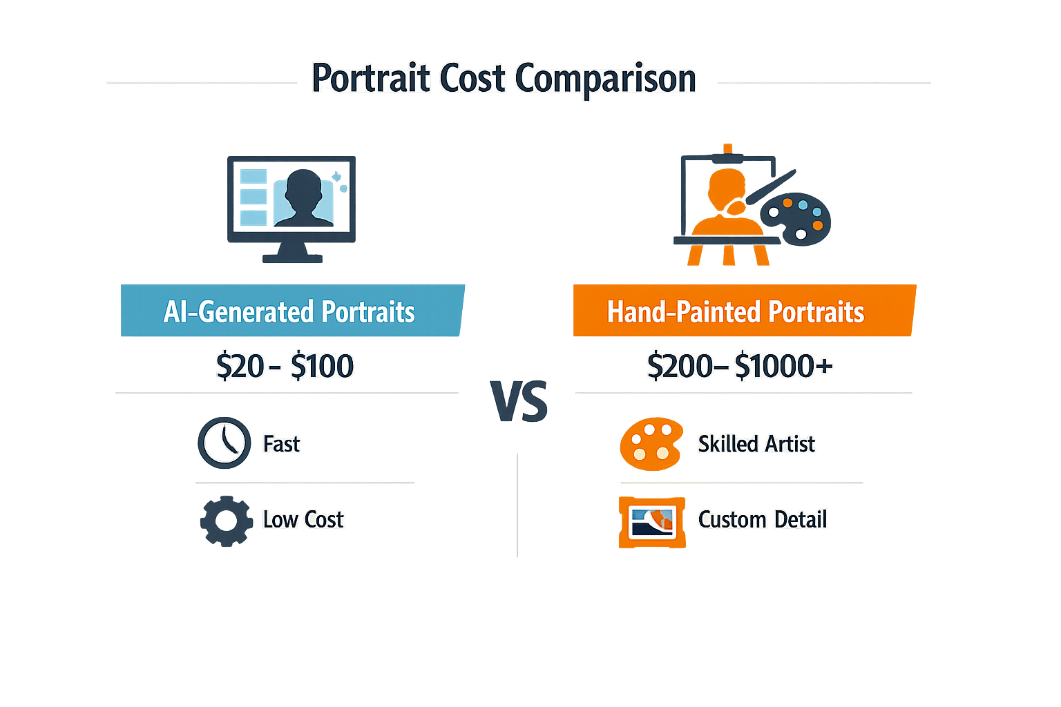 Cost comparison infographic for portraits
