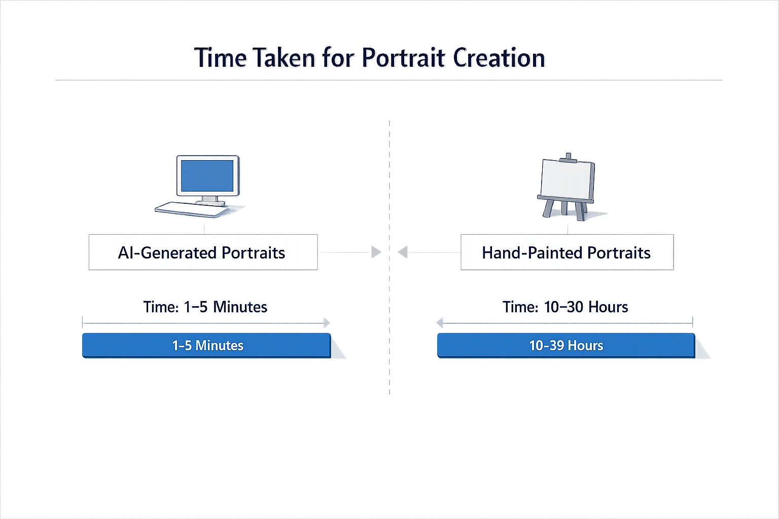 Time taken diagram for portrait creation