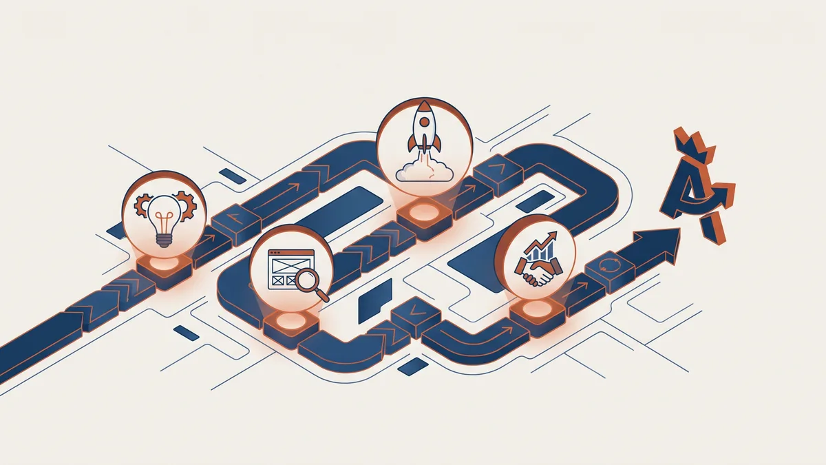 A roadmap illustrating the journey of launching an app.