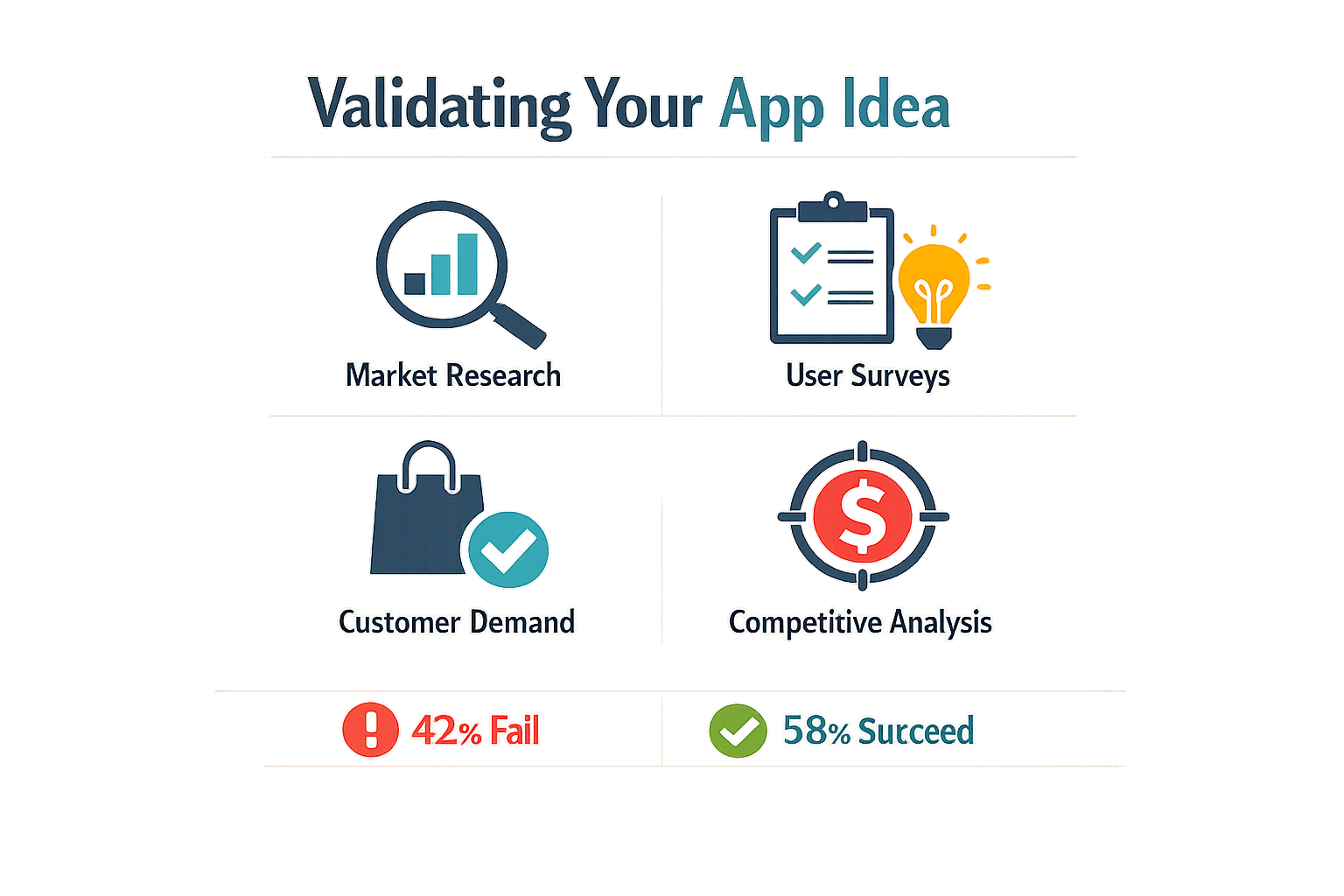 Infographic on understanding app idea validation.