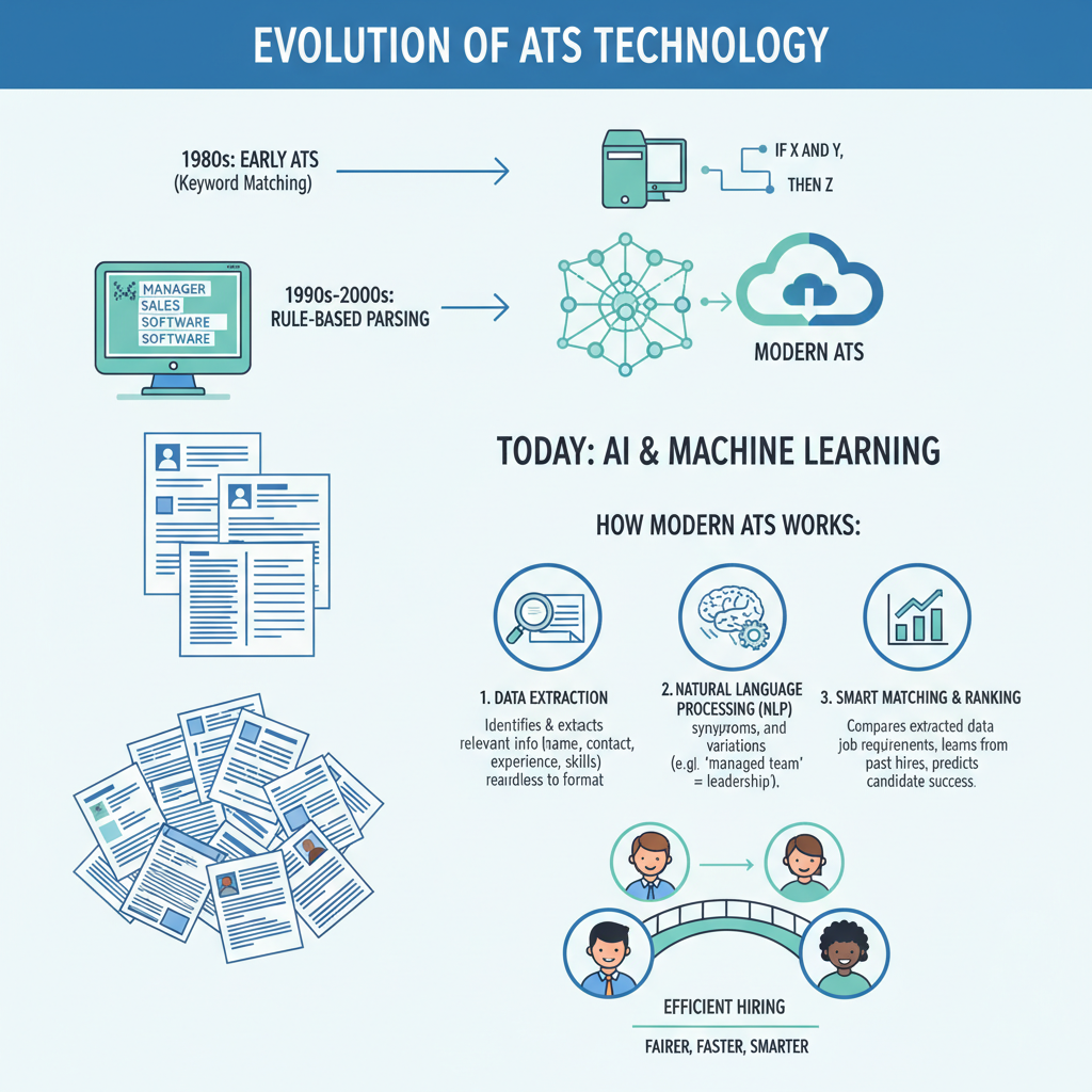 Infographic on the evolution of ATS technology.
