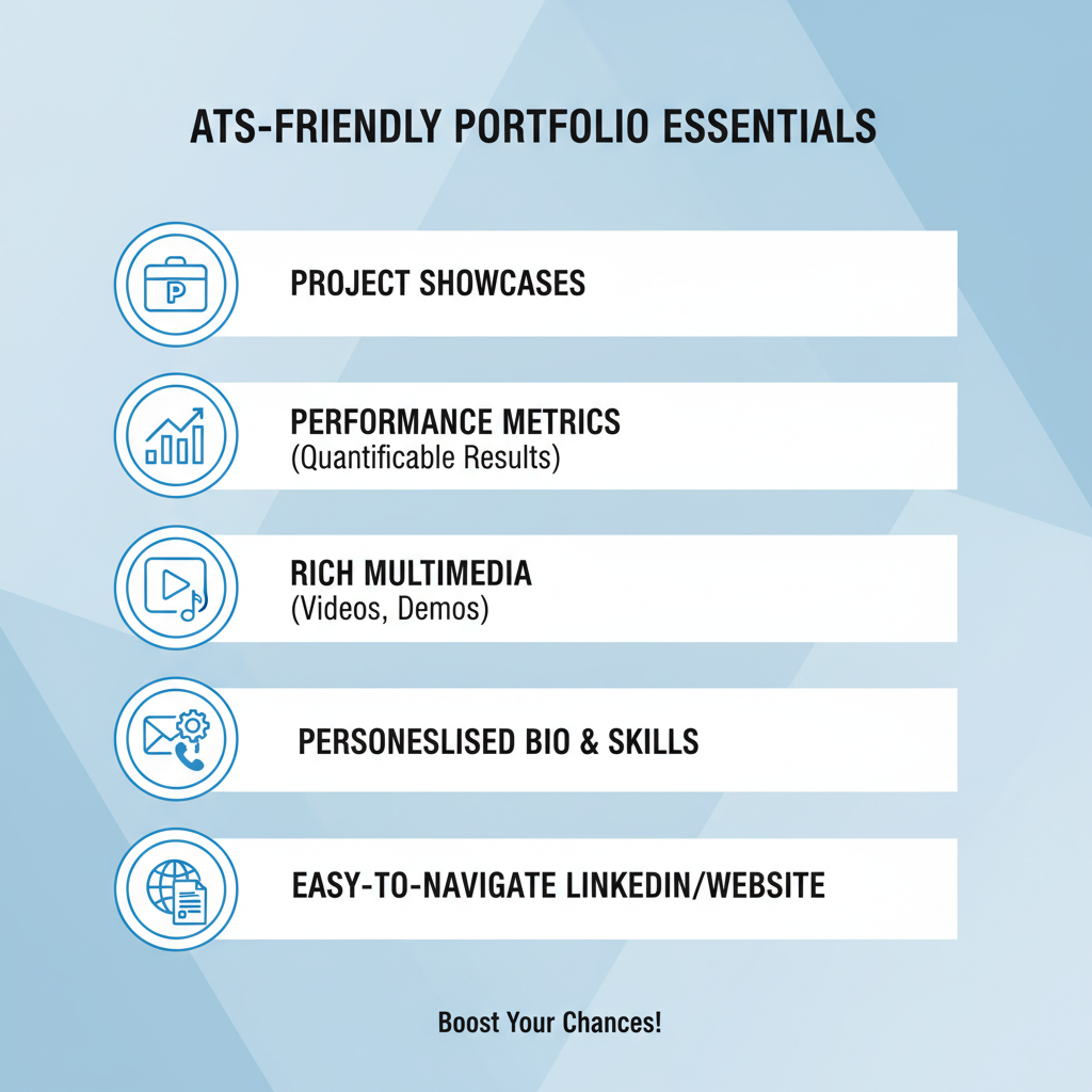 Checklist of essential components for ATS-friendly portfolios