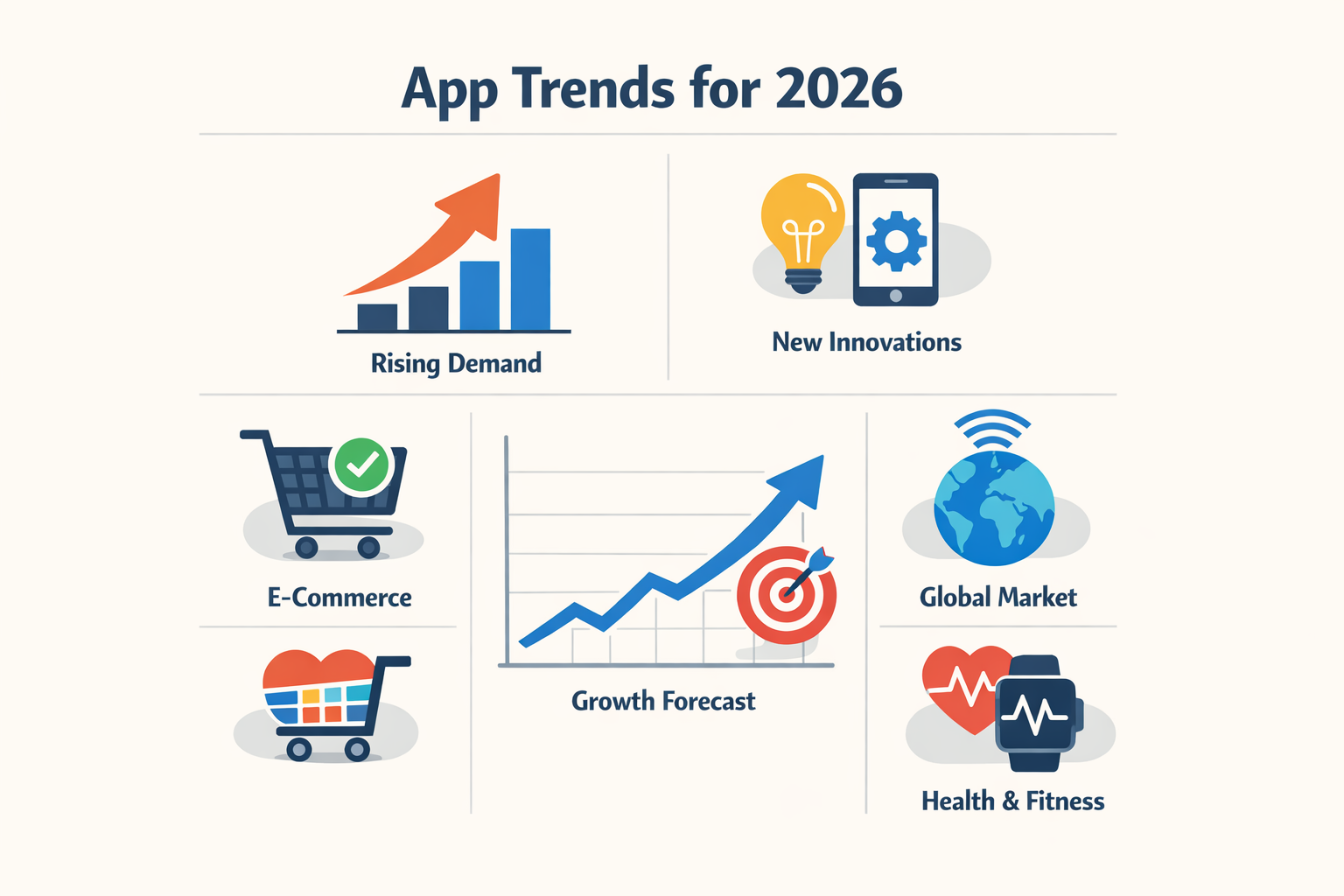 Overview of growing demand and trends for best app ideas in 2026