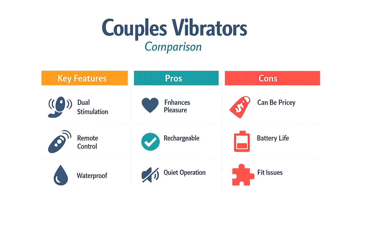 Infographic comparing couples vibrators