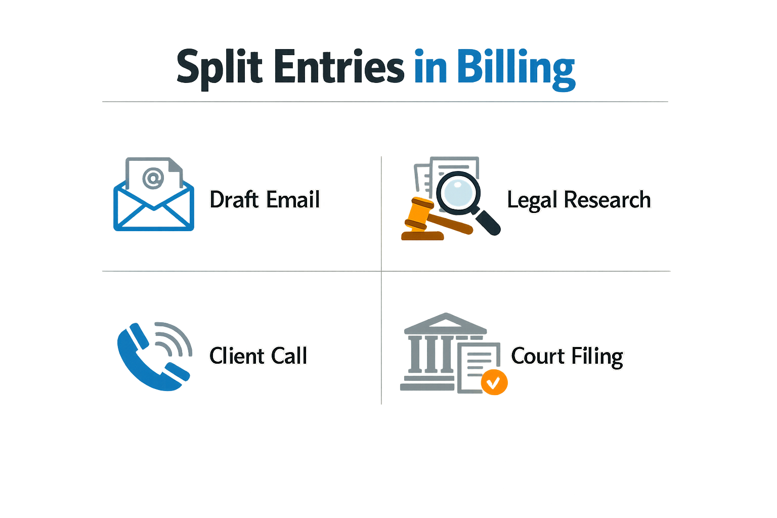 Infographic on steps to address block billing.