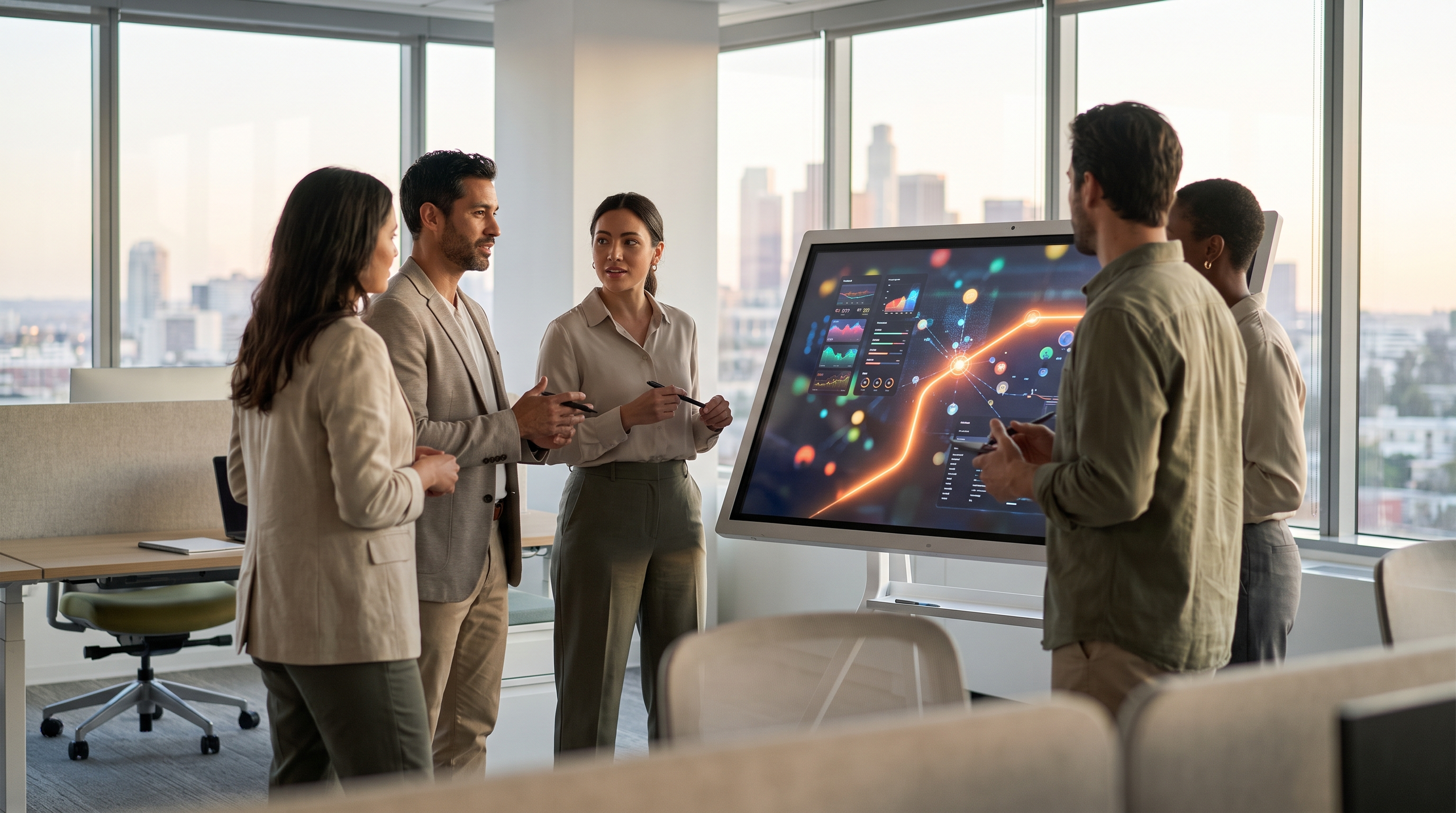 Team collaborating on GEO strategy for AI content