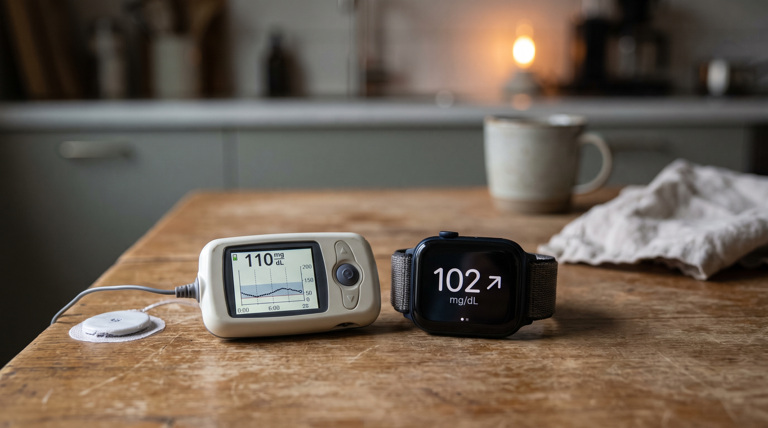 Smartwatch and continuous glucose monitor comparison