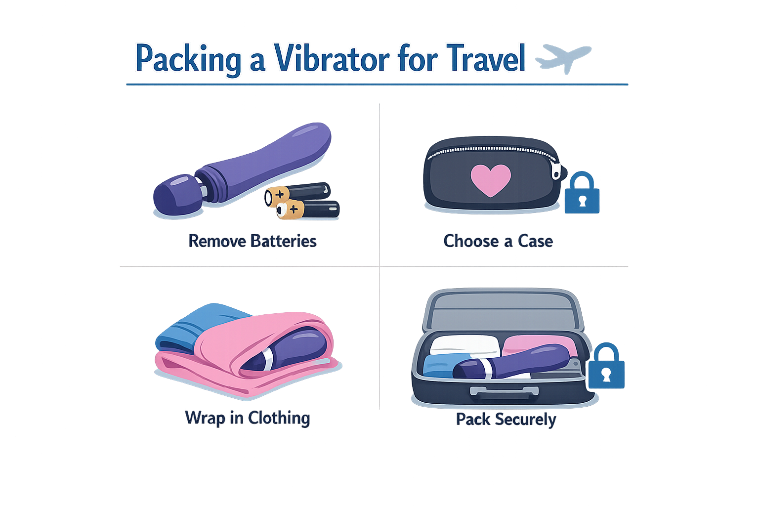 Infographic on packing a vibrator for travel