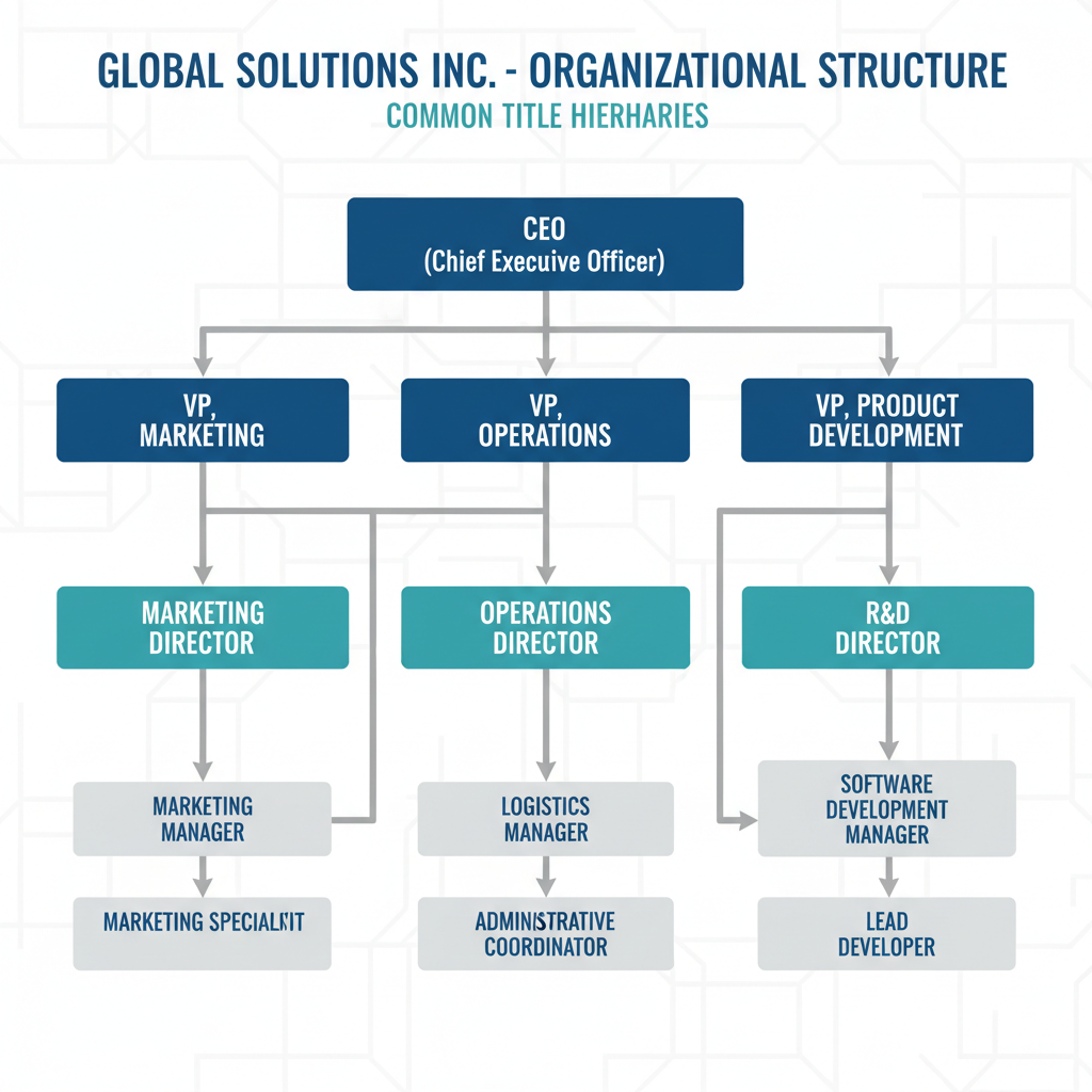 Organizational chart showing title hierarchies.