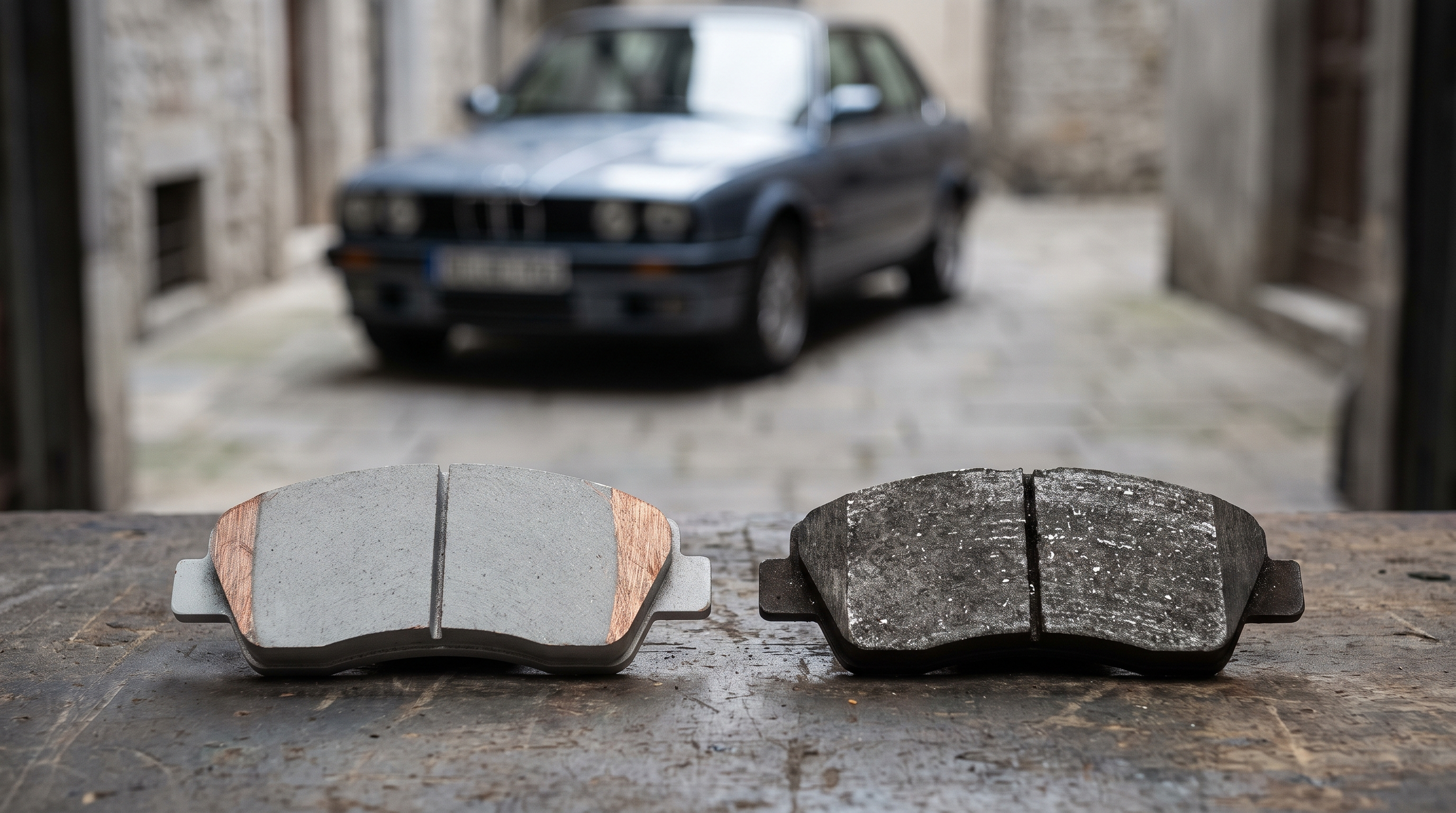 Comparison of ceramic and semi-metallic brake pads with a European street car.