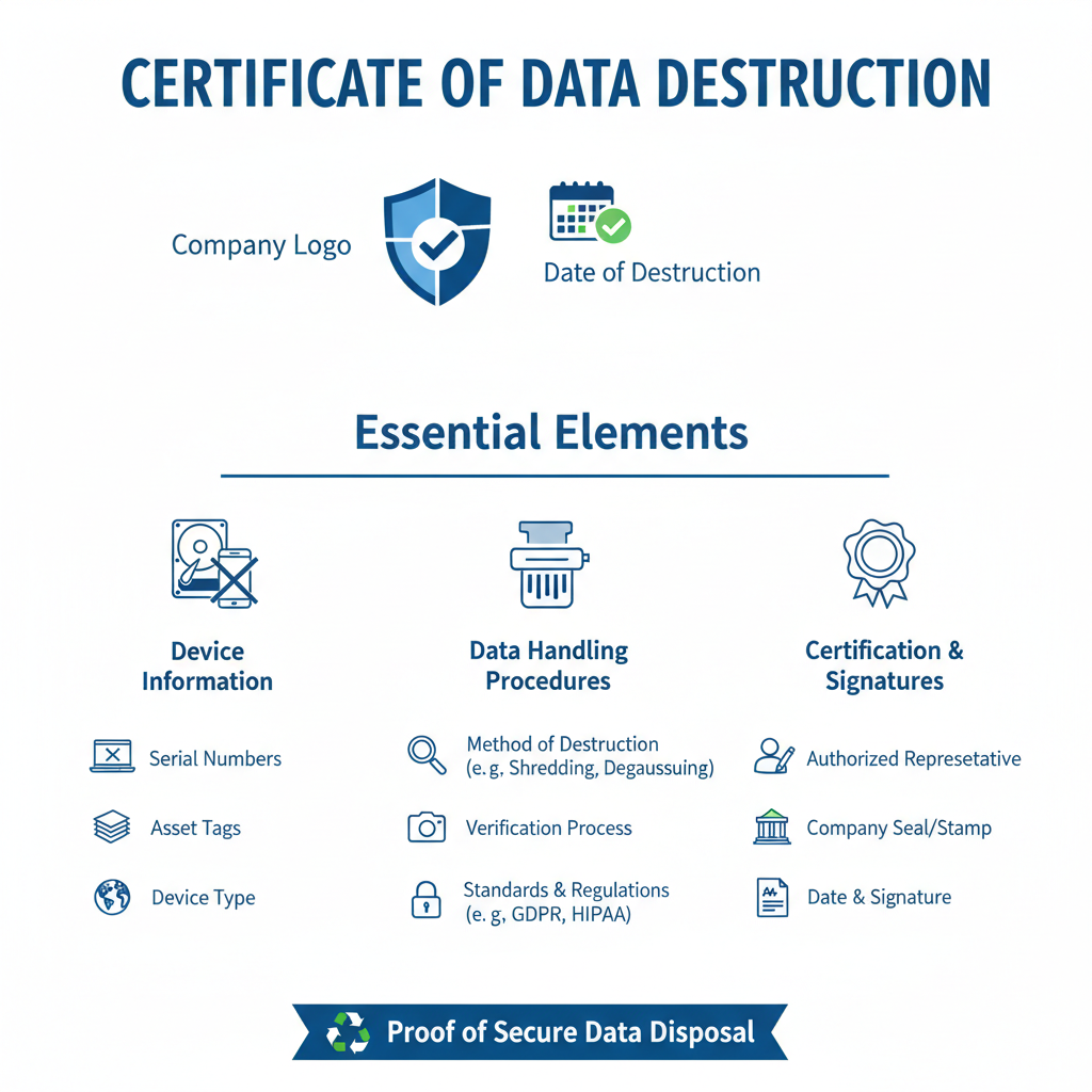 Visual breakdown of a certificate of data destruction
