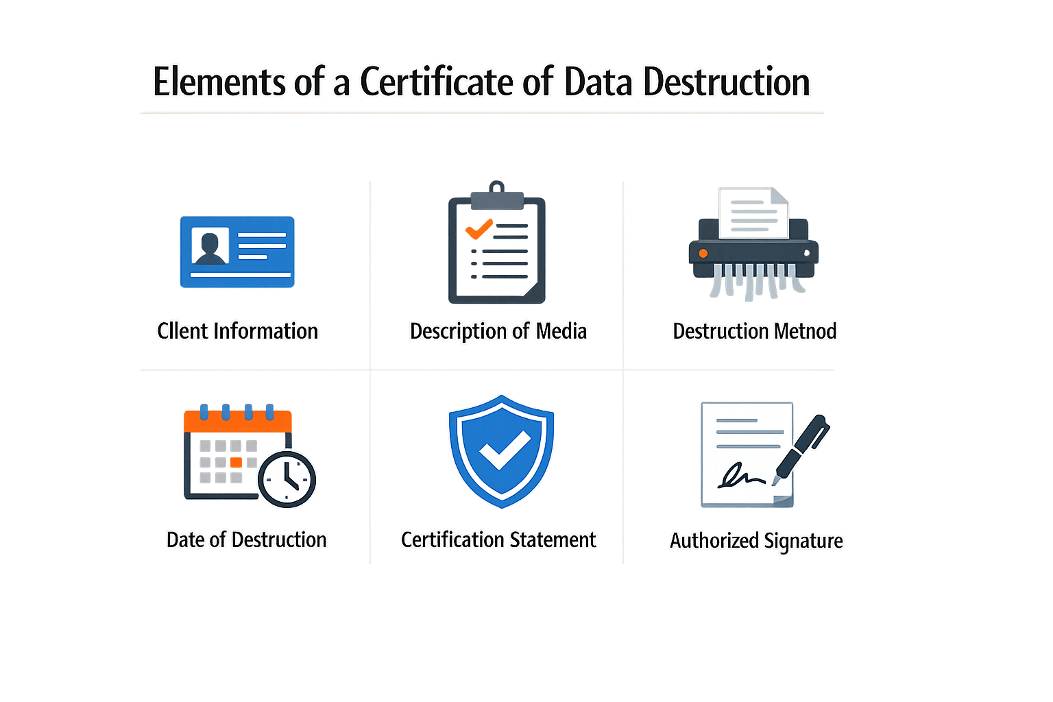 Key elements every valid certificate of data destruction template must include for compliance and audit readiness