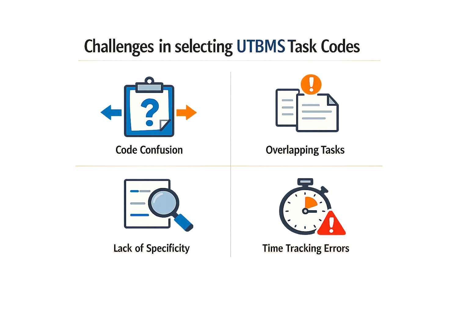 Challenges in selecting UTBMS Task Codes