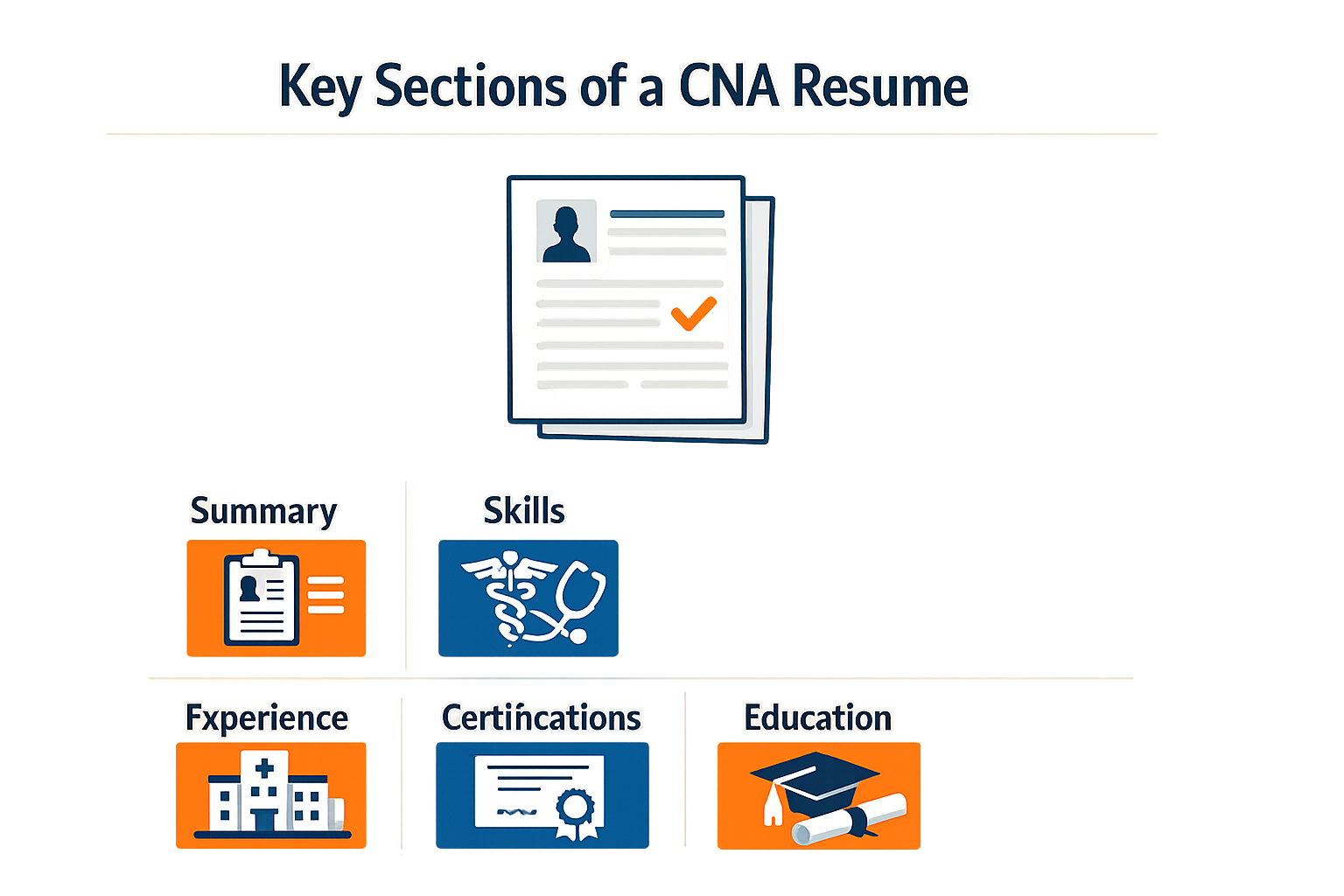 Key elements of a CNA resume