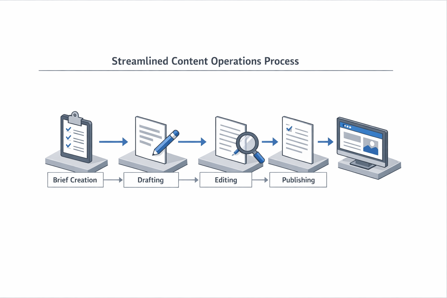 Streamlined content operations process diagram