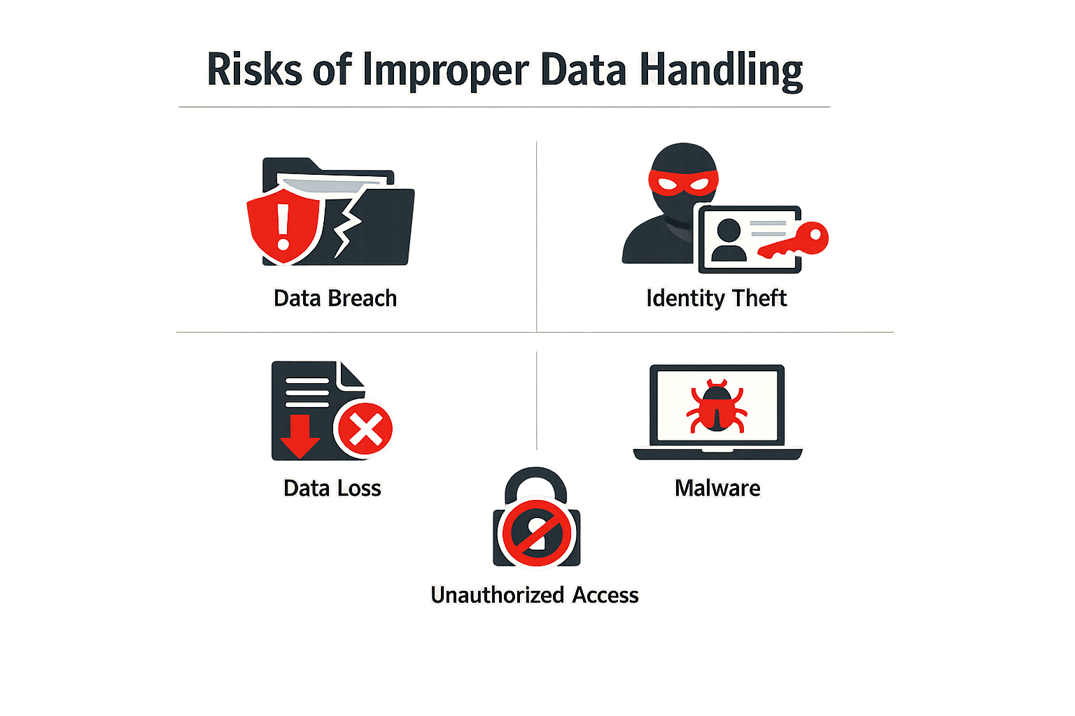 Infographic showing risks of improper data handling.