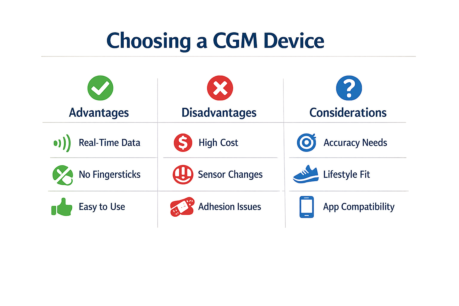 Comparison of over-the-counter CGM options
