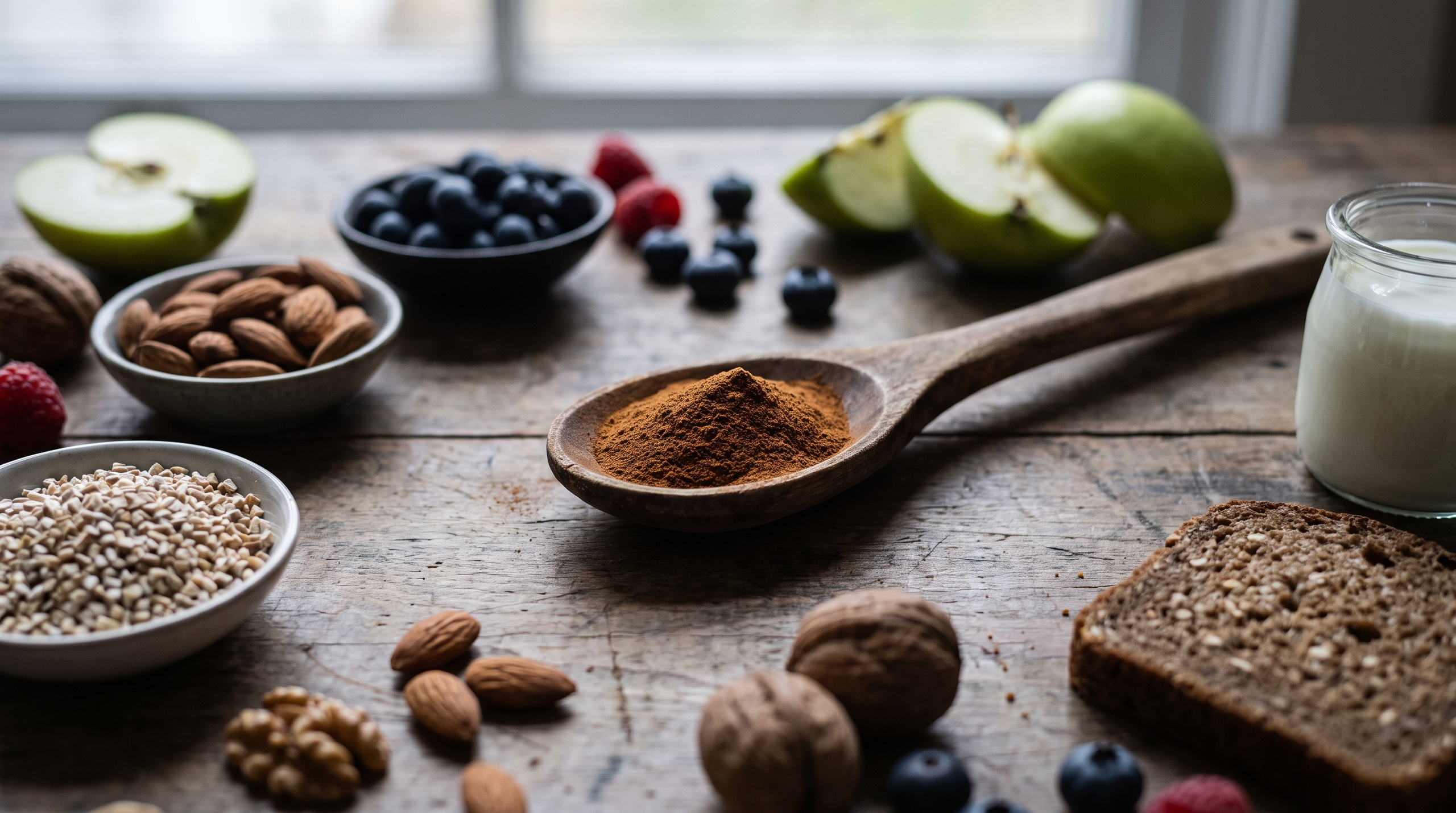 A spoonful of cinnamon with diabetic-friendly foods