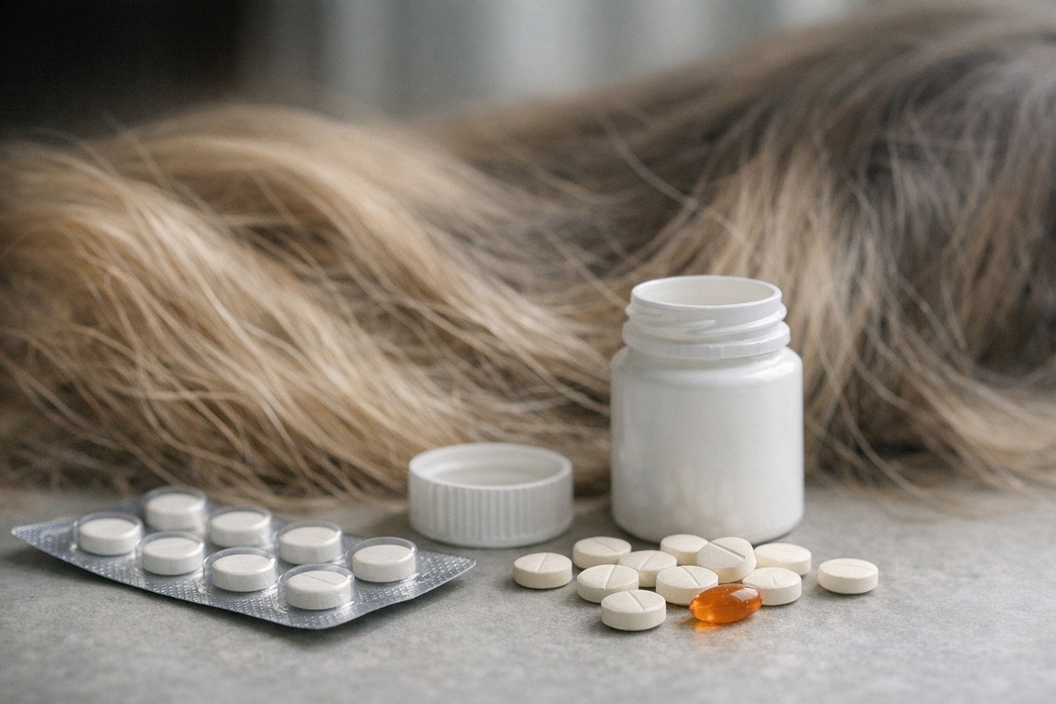 Spironolactone tablets and healthy hair