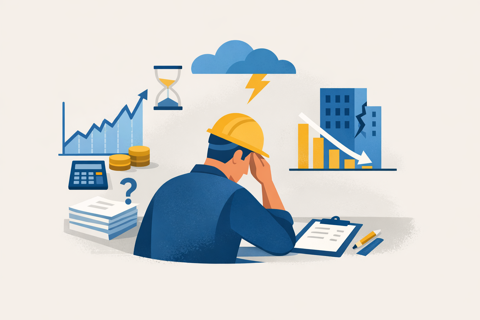 Illustration of challenges contractors face in estimating projects.