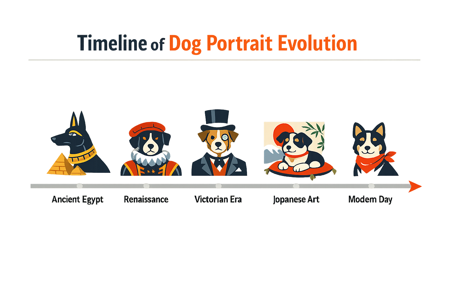 Timeline of dog portrait evolution
