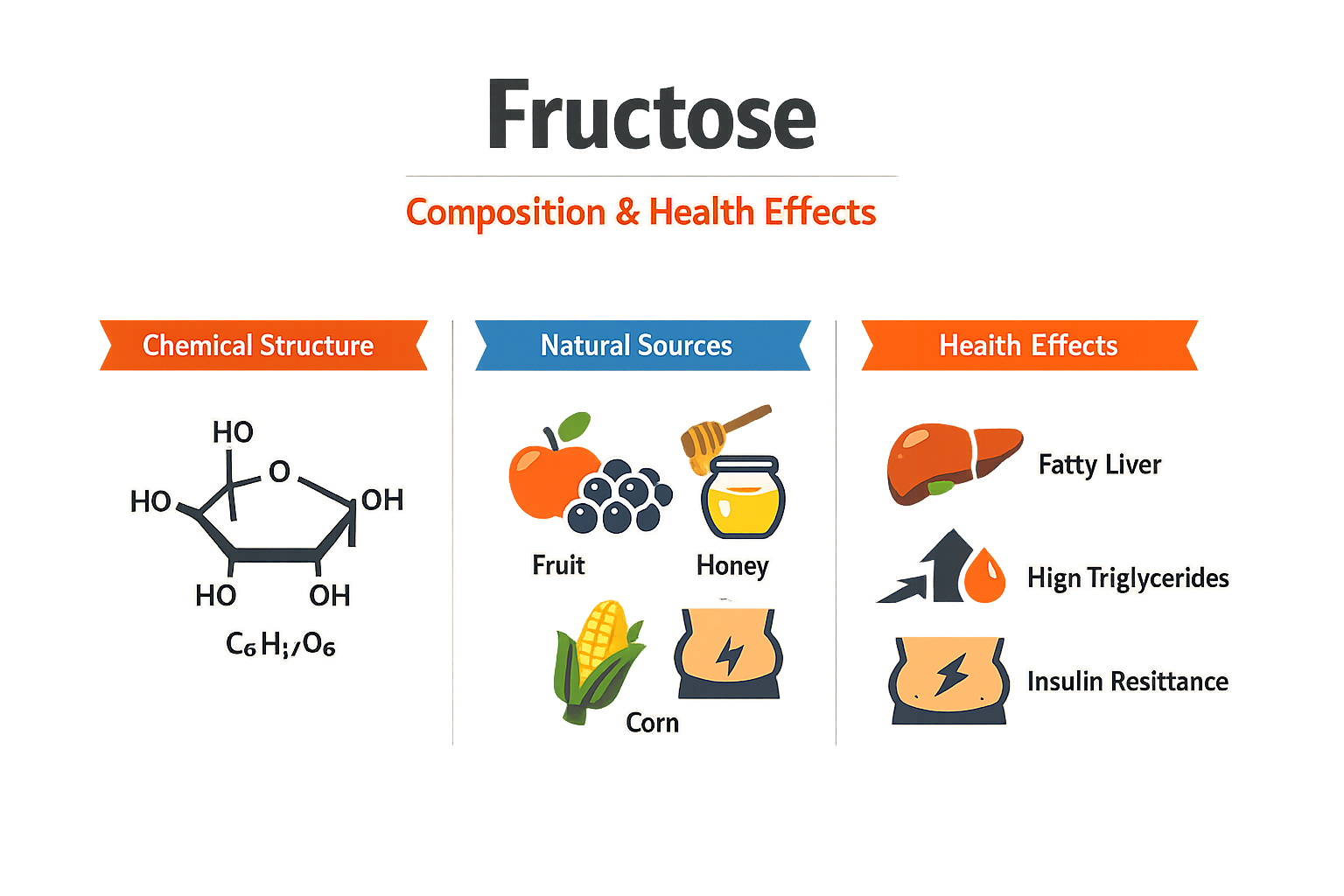 Composition and health implications of fructose