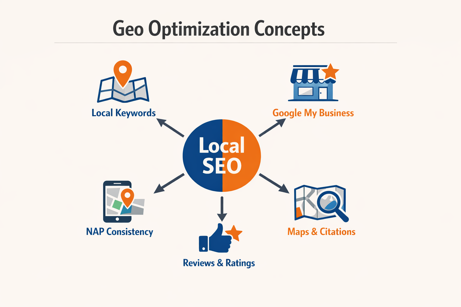 A visual breakdown of geo optimization concepts.