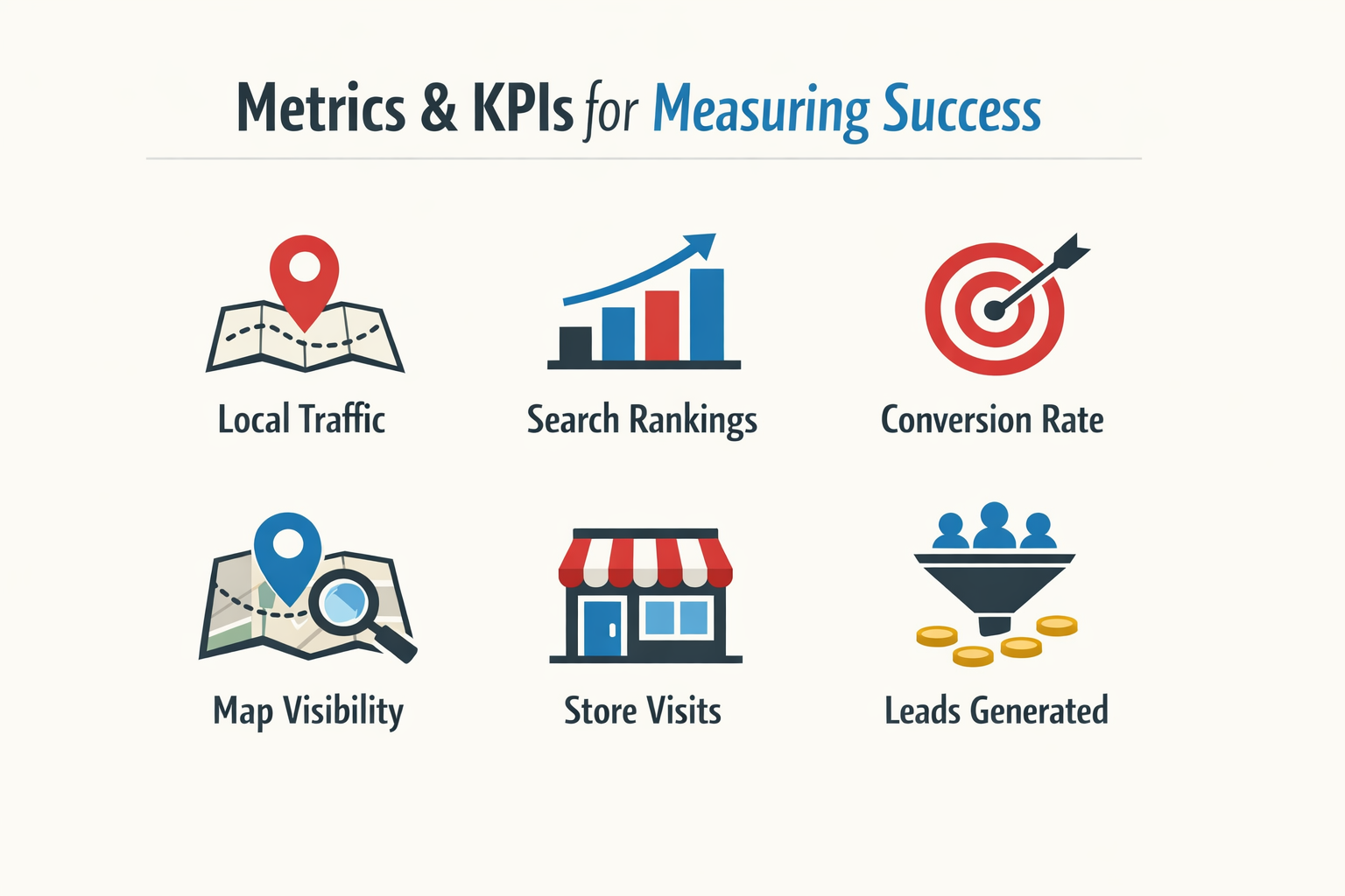A chart illustrating metrics and KPIs for measuring success in geo optimization strategies