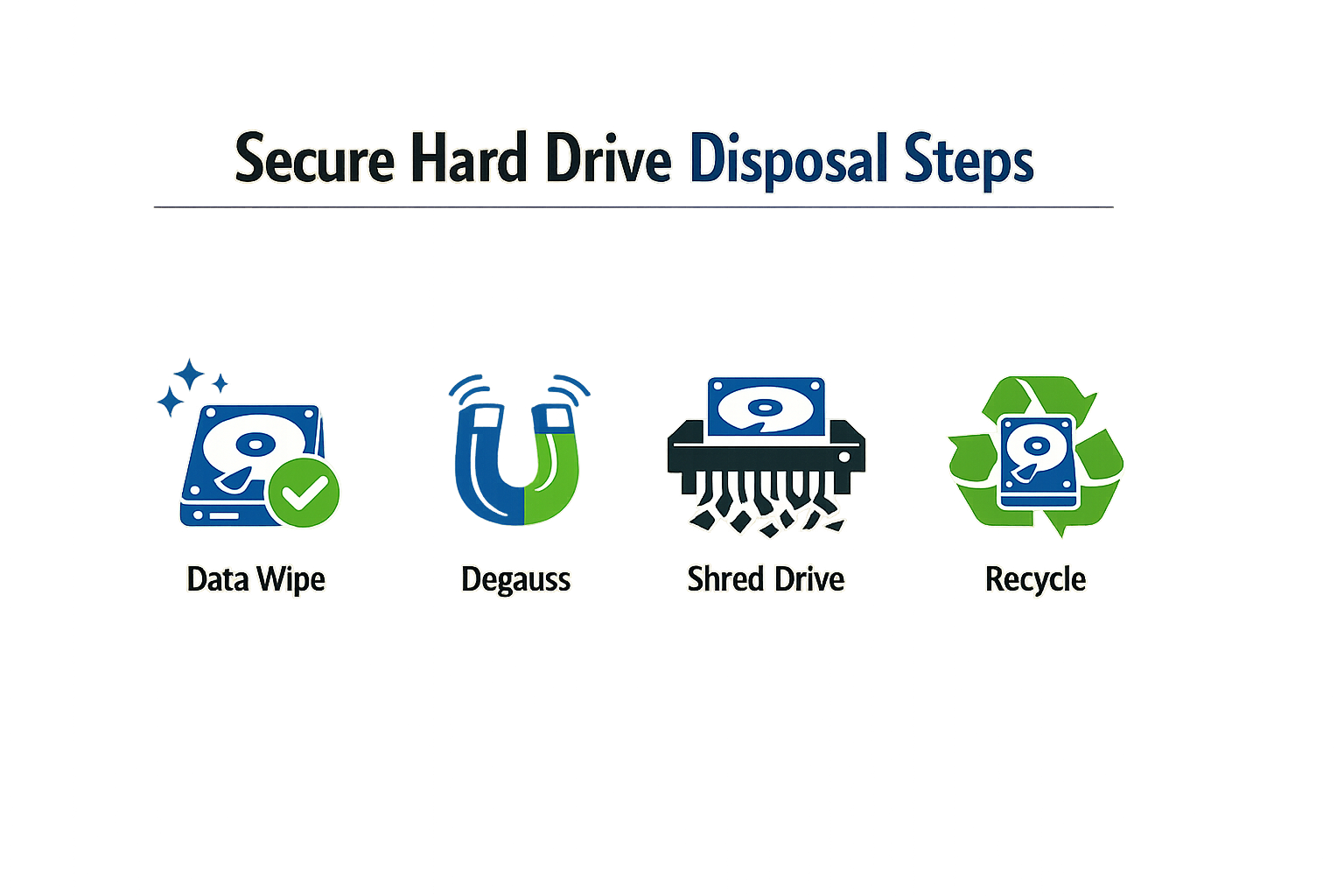 Infographic on secure hard drive disposal steps