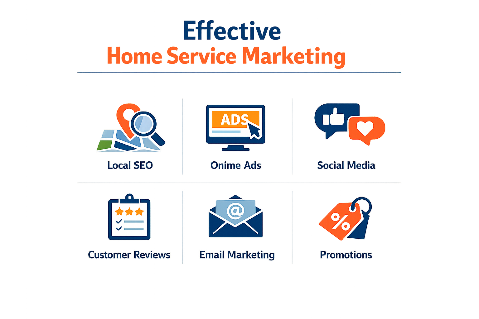 Infographic with tips for successful home service marketing.