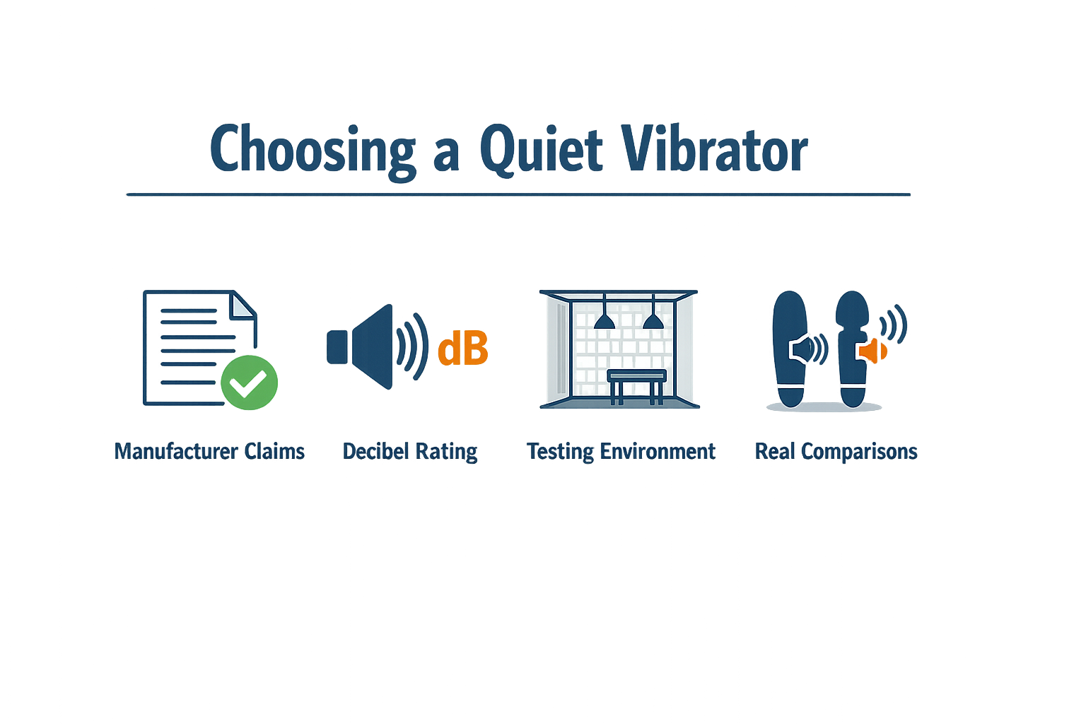Infographic on steps to choose a quiet vibrator.