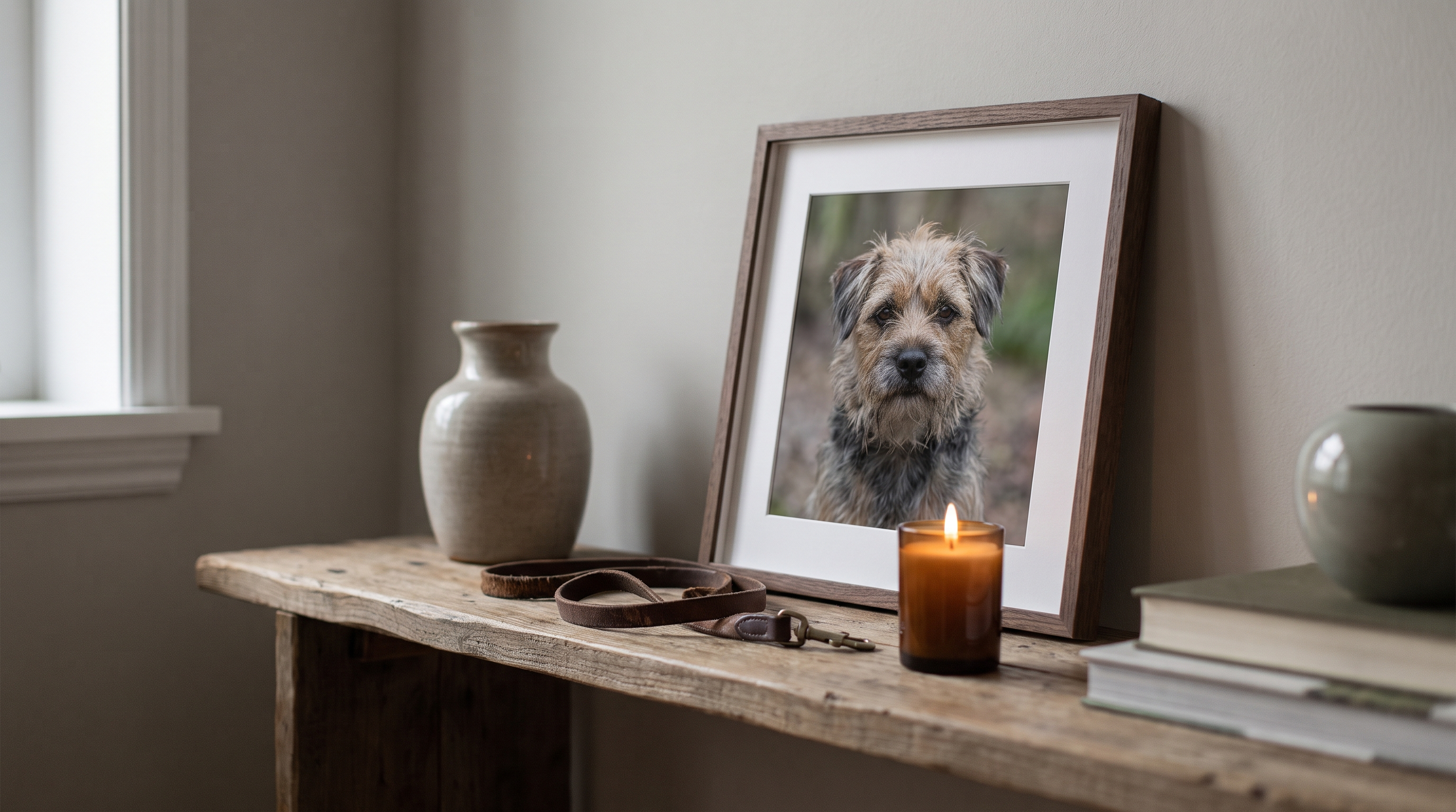Hero image of a pet memorial portrait