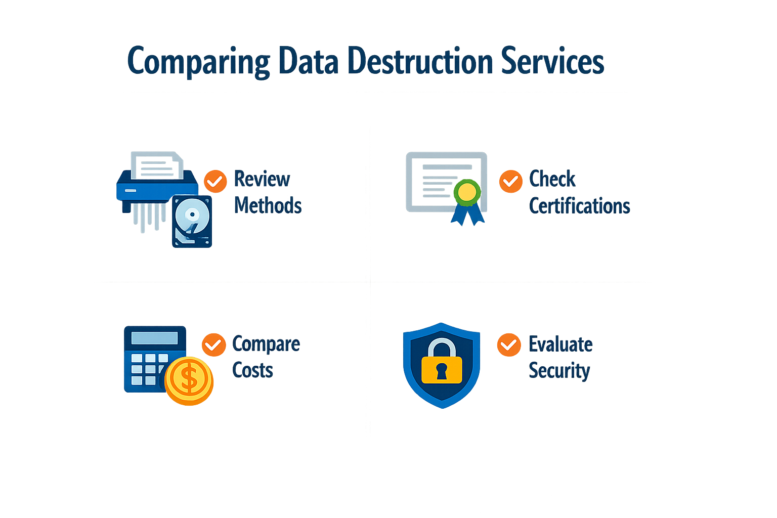 Step-by-step guide for comparing data destruction services.