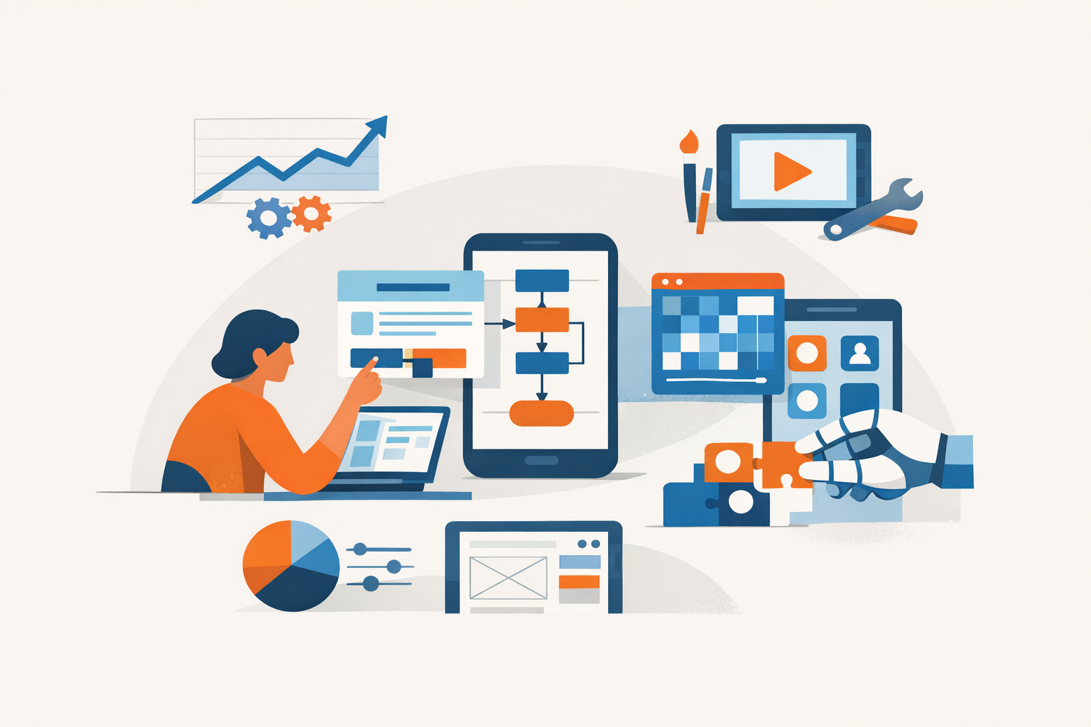 Image depicting the landscape of app creation without coding