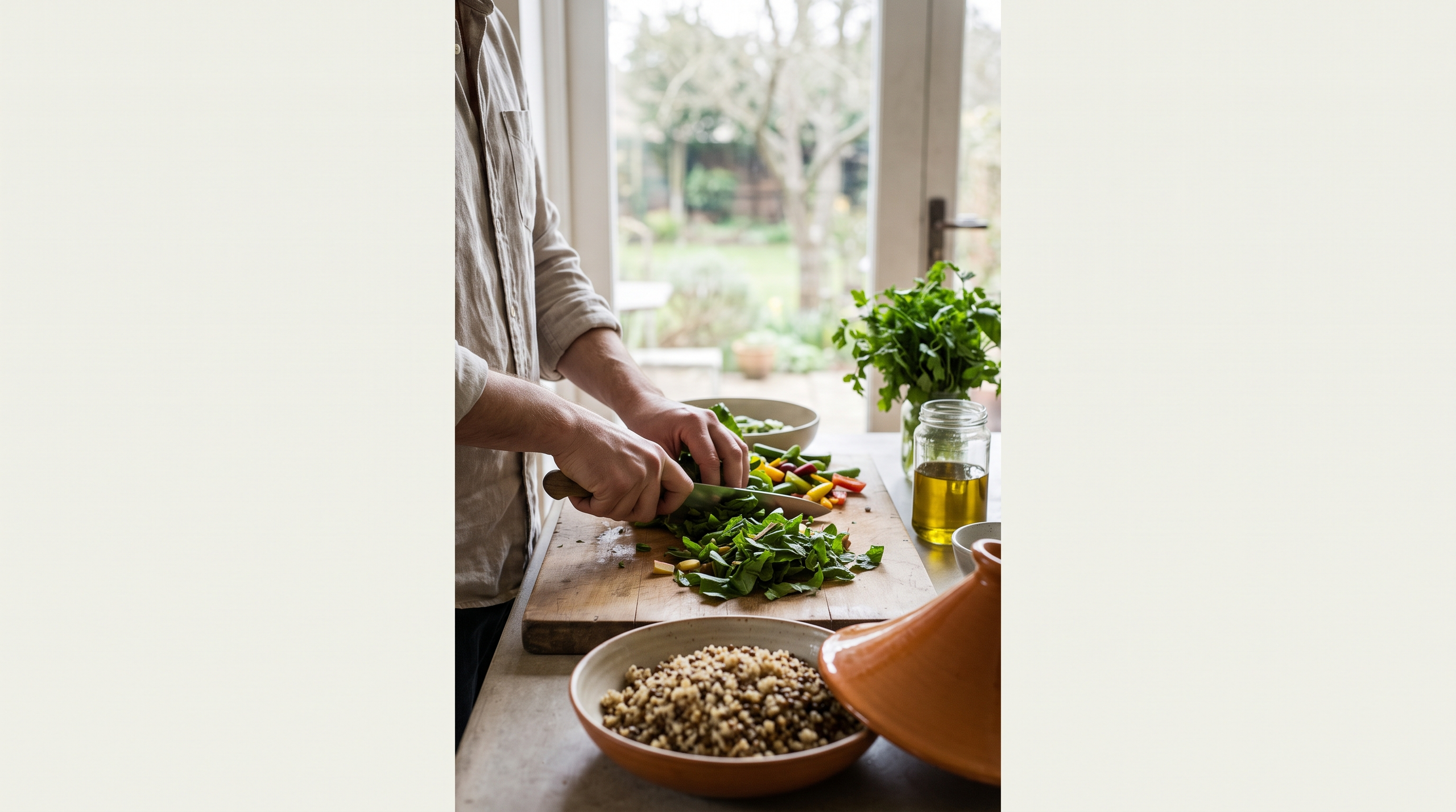 A person preparing a healthy meal to lower A1C levels naturally.