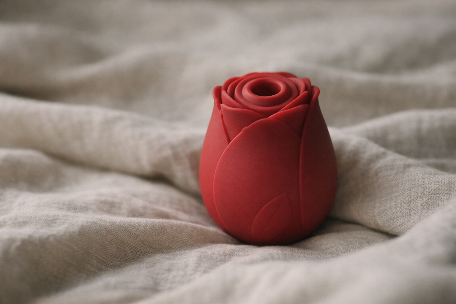 A rose toy on fabric