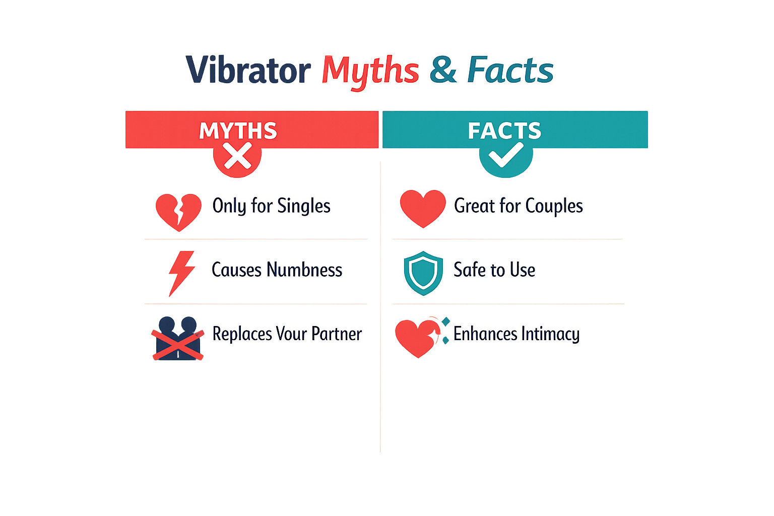 Infographic on misconceptions about vibrators