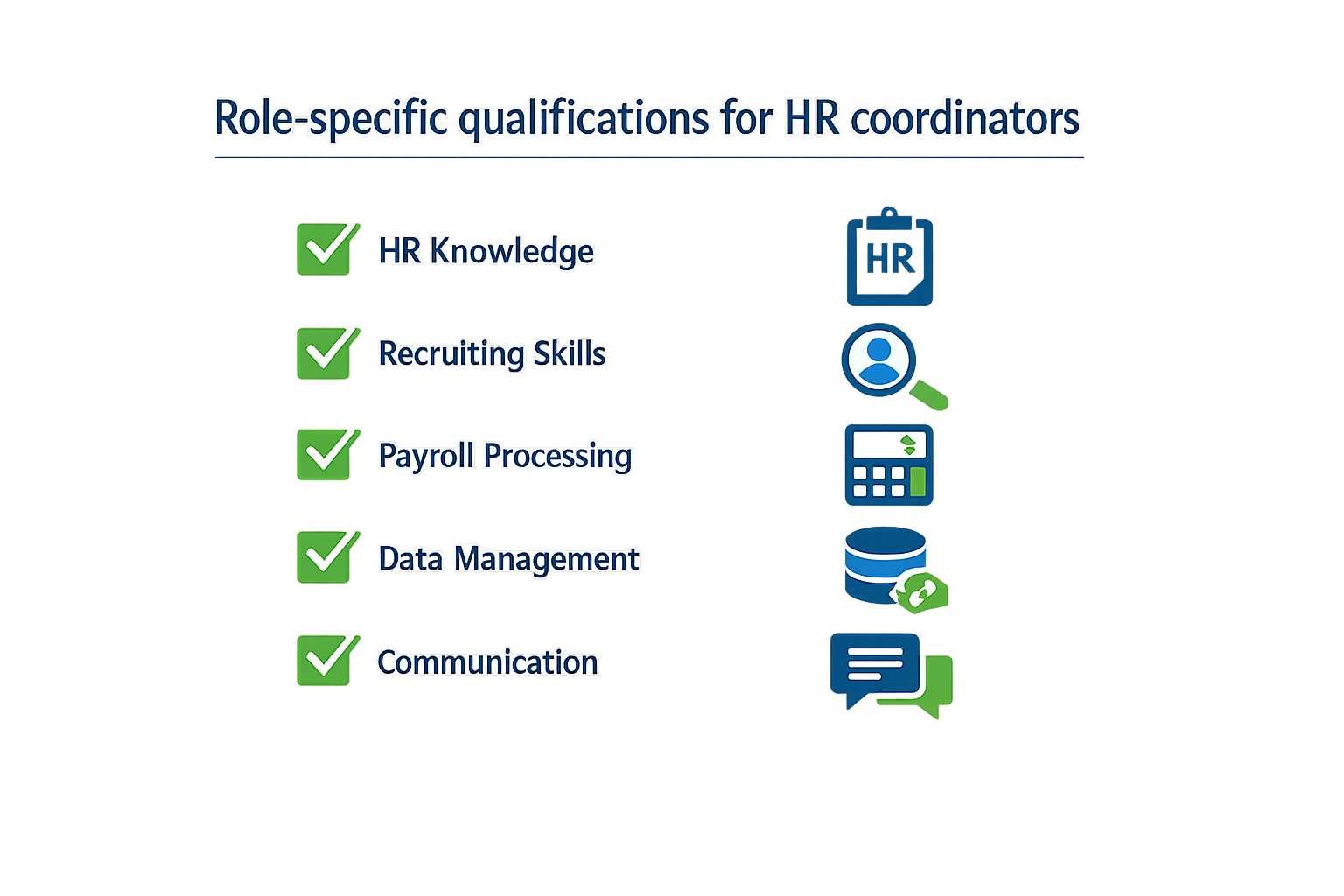 Role-specific qualifications for HR coordinator resume template