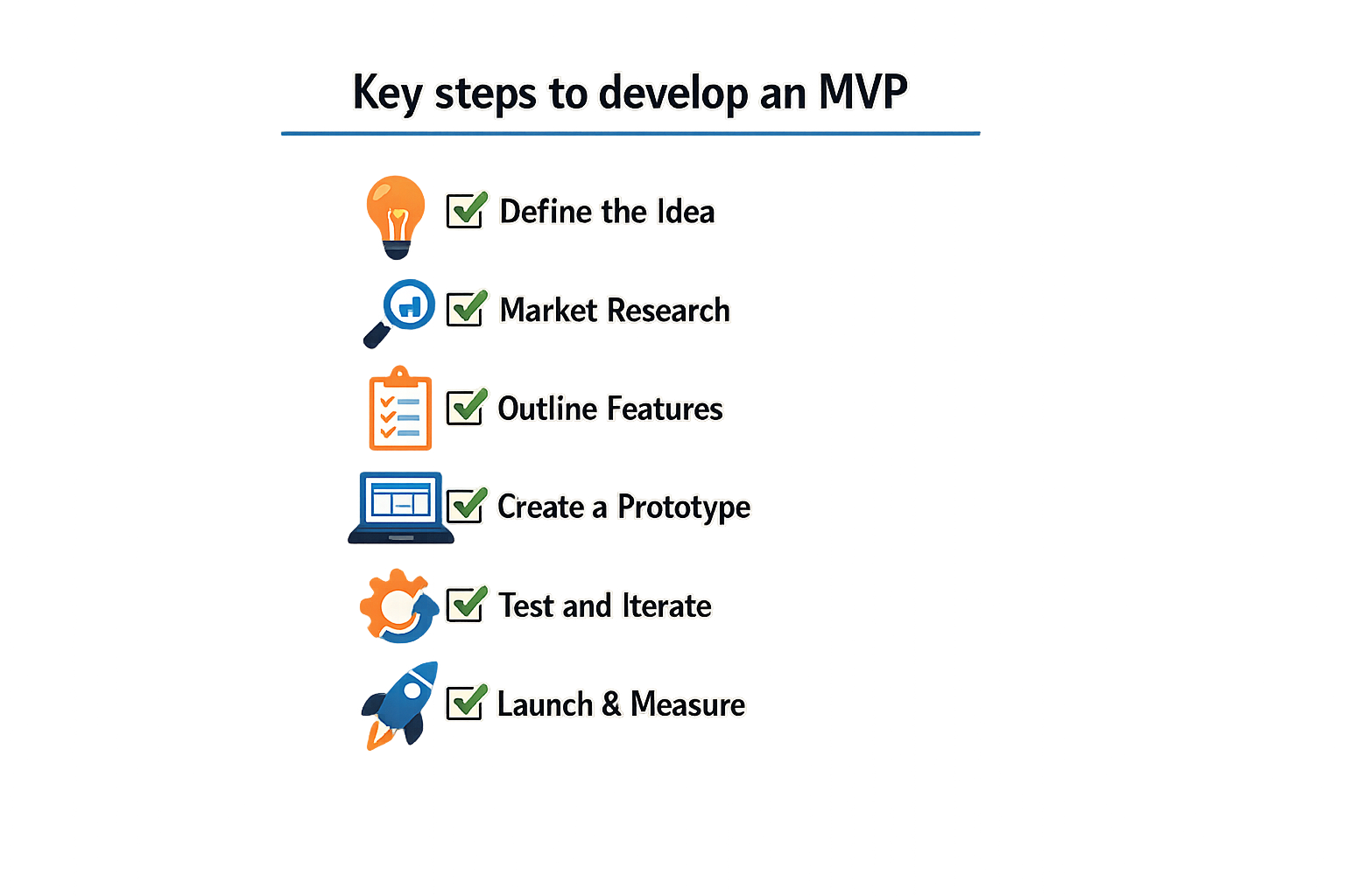Key steps to develop an MVP.