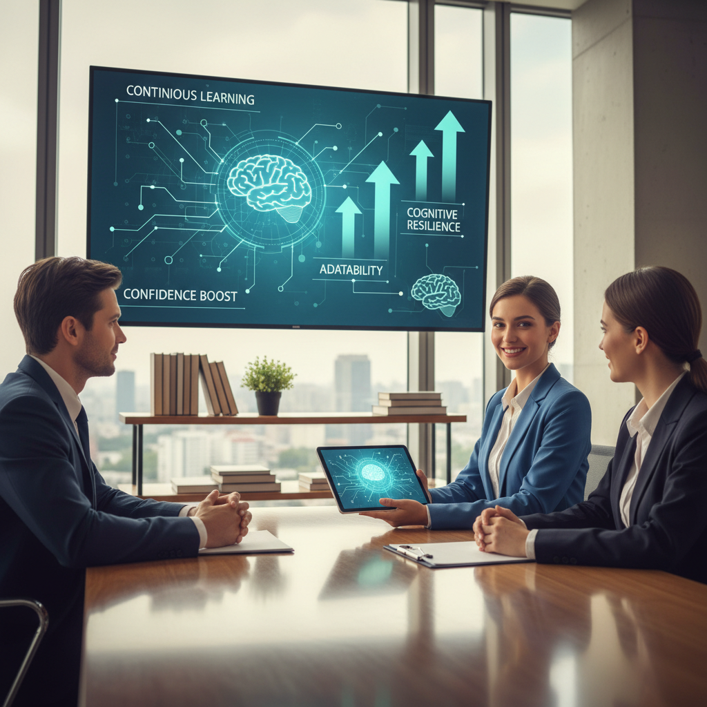 Candidate exhibiting confidence during an interview.