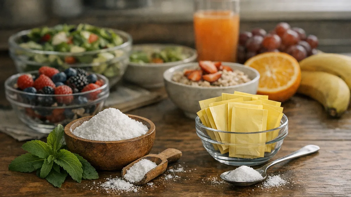 Comparison of stevia and Splenda with fresh fruits.