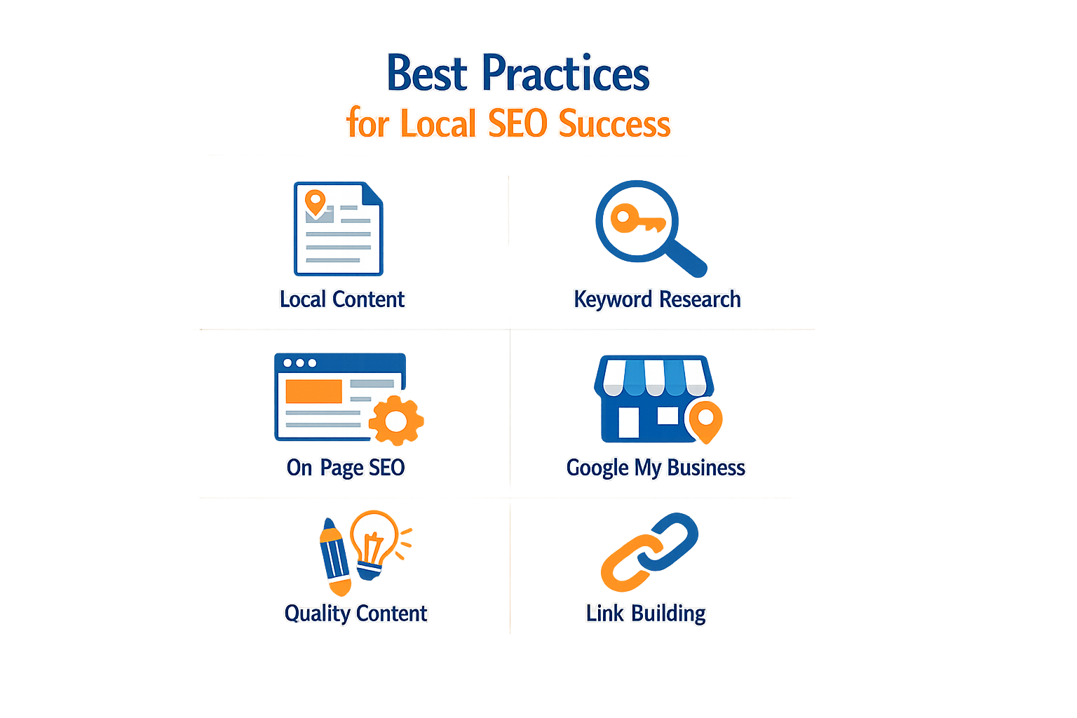 Illustration of best practices for local SEO success