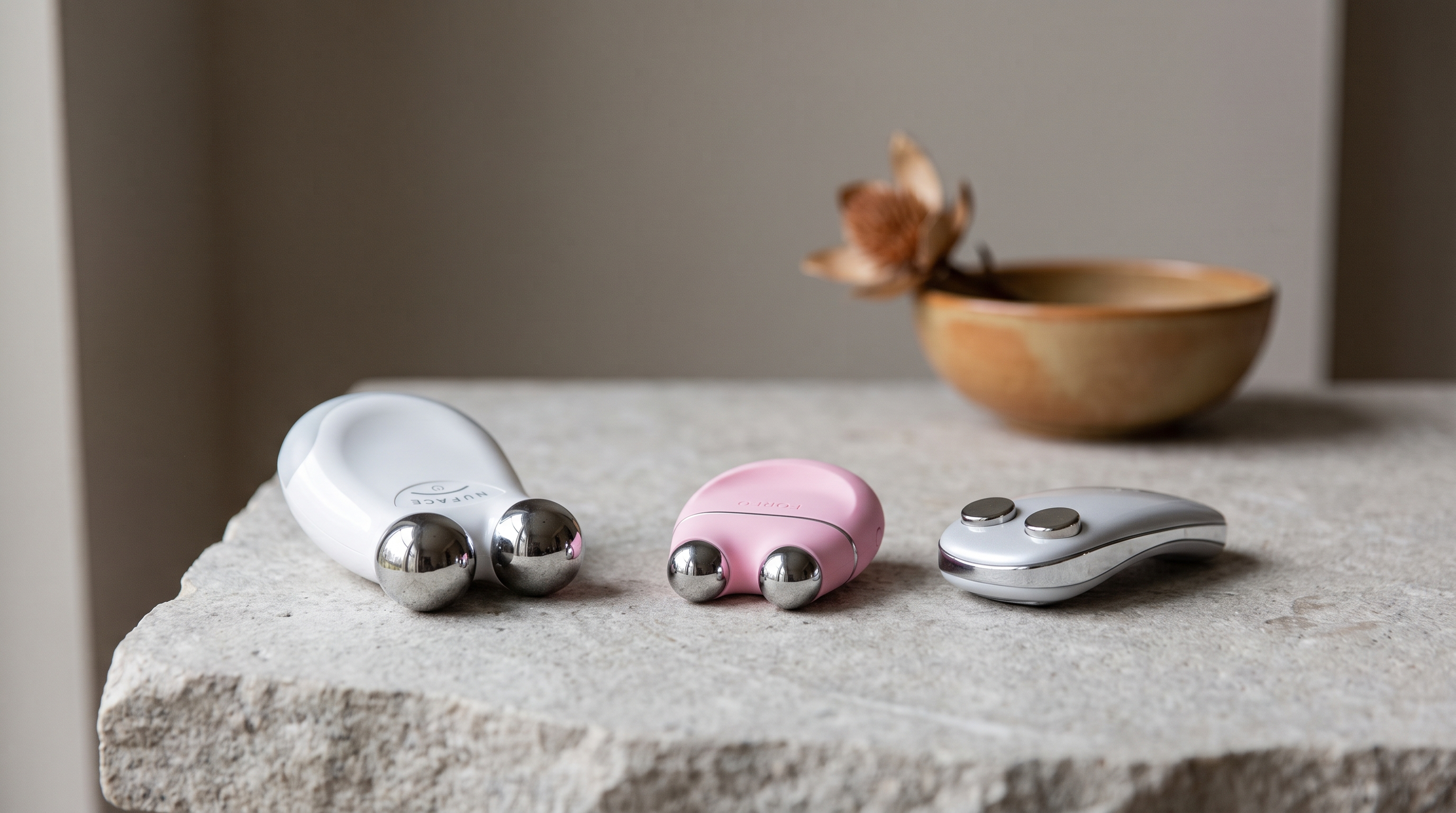 Comparison of microcurrent devices: NuFace, Foreo Bear, and Ziip