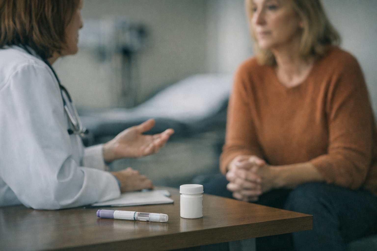 Doctor and patient discussion about Mounjaro and constipation.