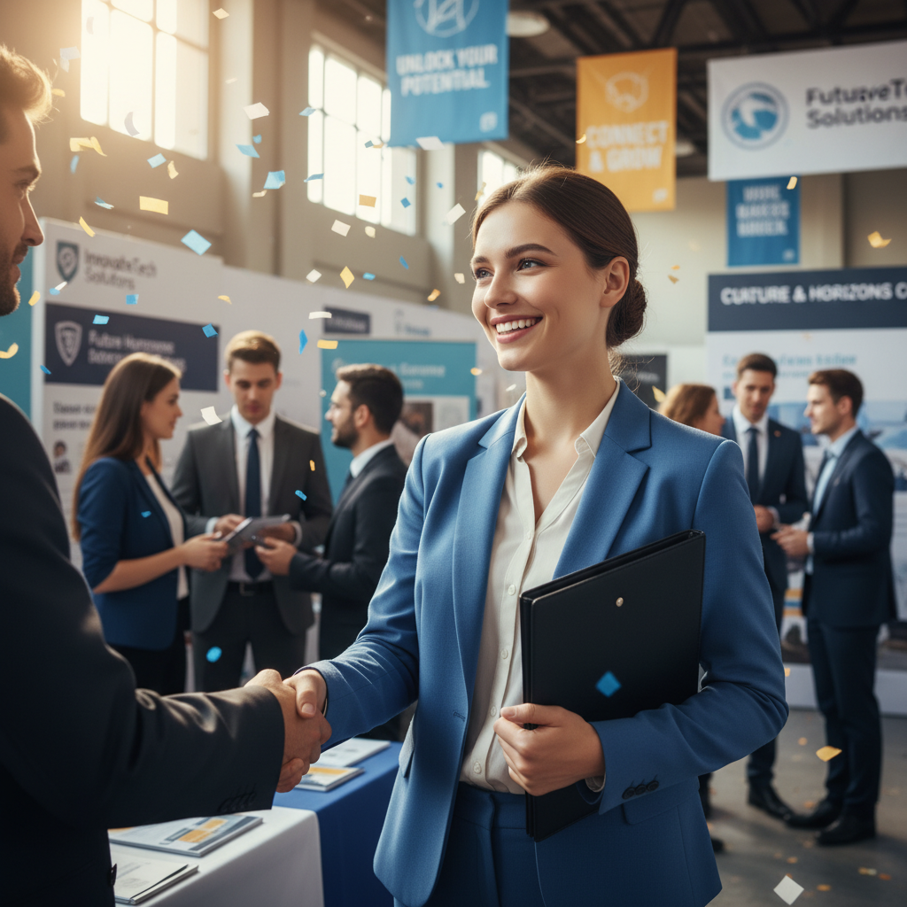 Job seeker networking with a smile