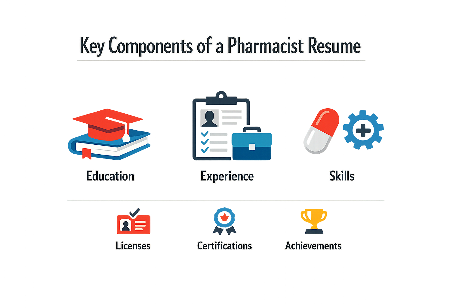 Key components of a pharmacist resume.