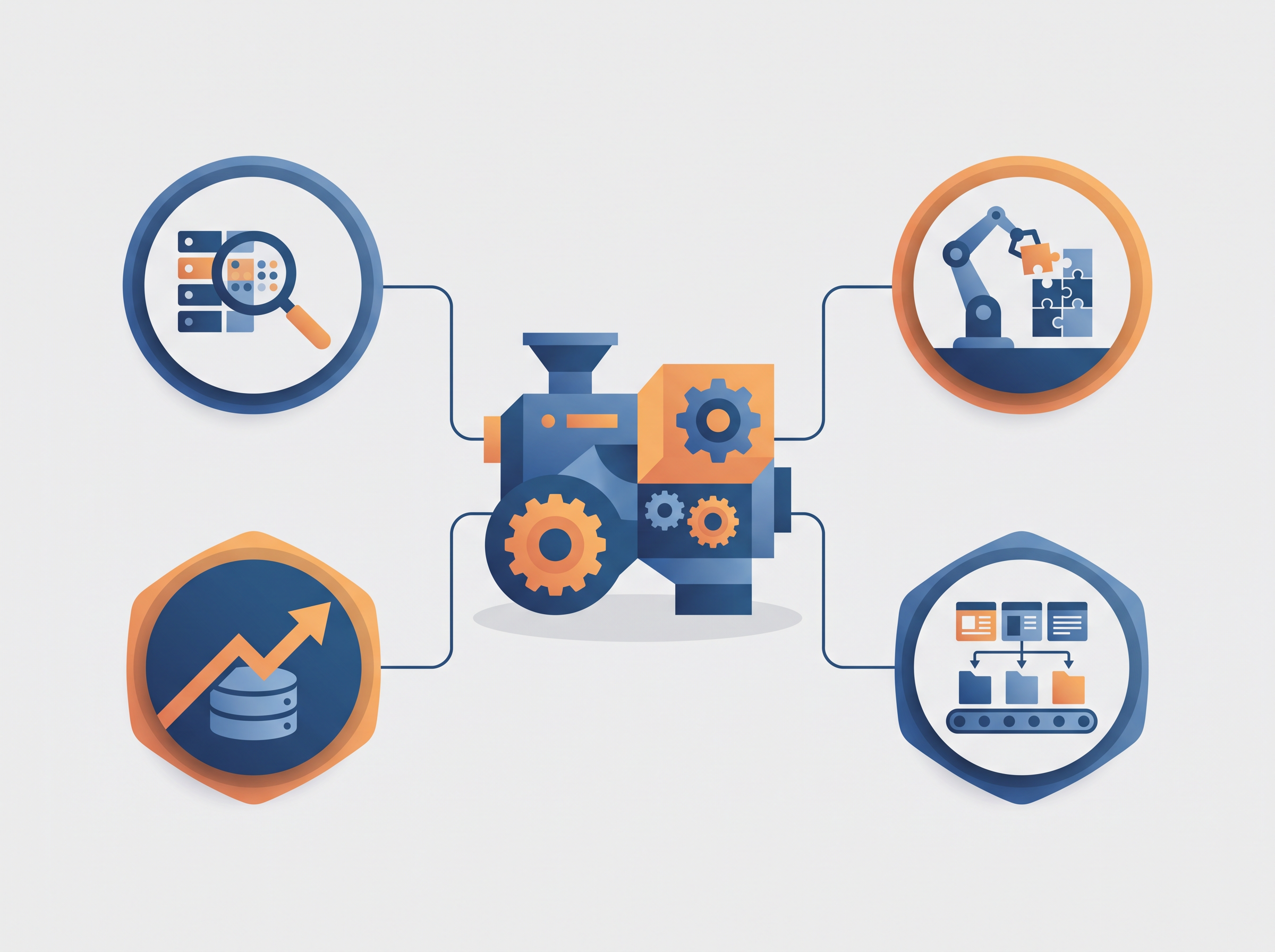 Illustration displaying actionable tips for effective programmatic seo examples including sitemaps and content quality checks