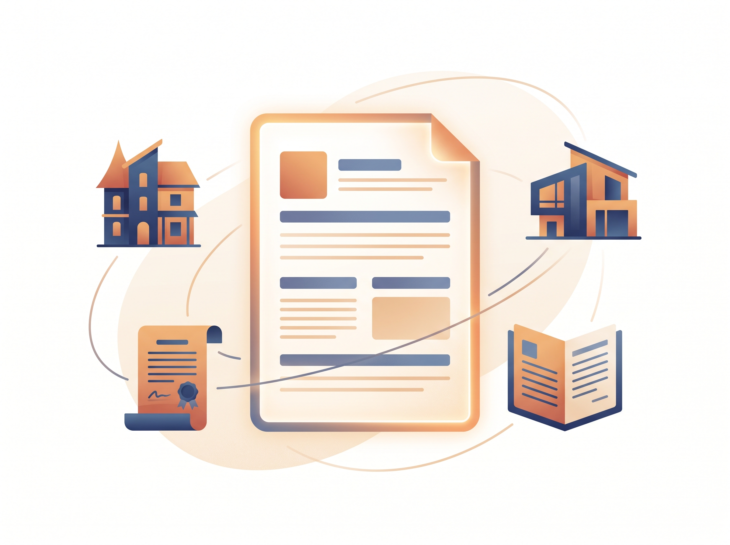 Icons representing unique real estate resume needs including transaction volume, market specialization, and client outcomes