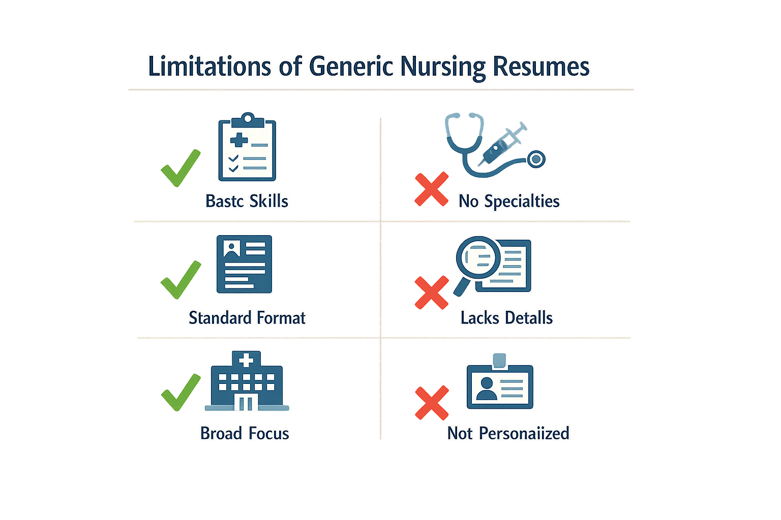 Image showing limitations of generic nursing resumes