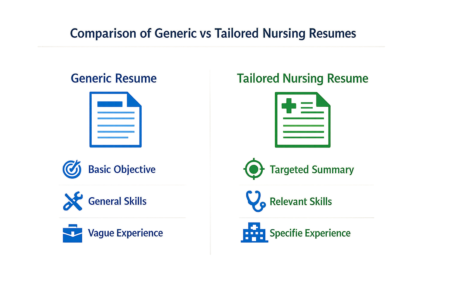 Comparison of generic vs tailored nursing resumes